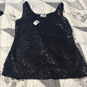 Old Navy Black Sequin Tank Camisole